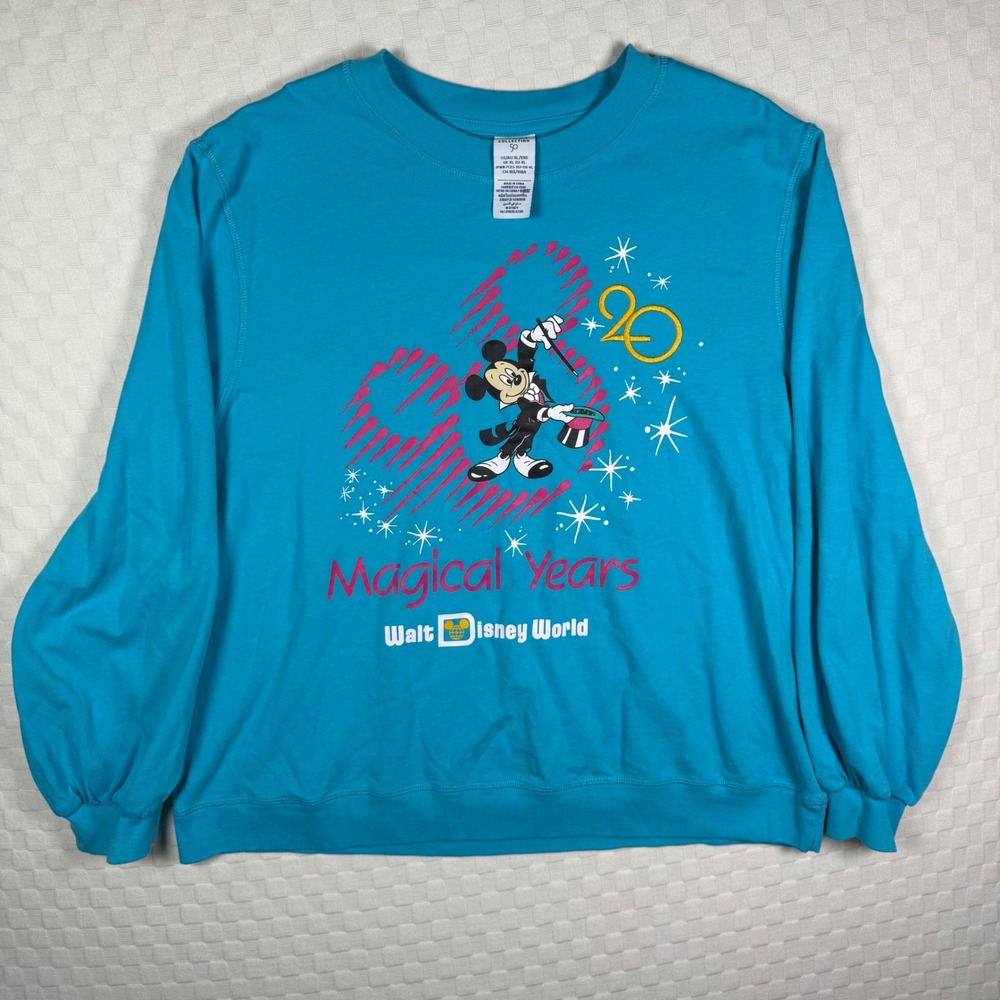 Walt Disney Vault 50th Anniversary Mickey Mouse Magical Years Sweatshirt XL Blue